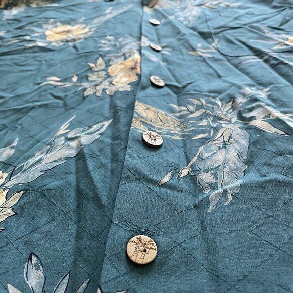 Paradise Blue Silk Hawaiian Button Up Shirt Mens Sz XL Multicolor Tropical Beach - Picture 4 of 10